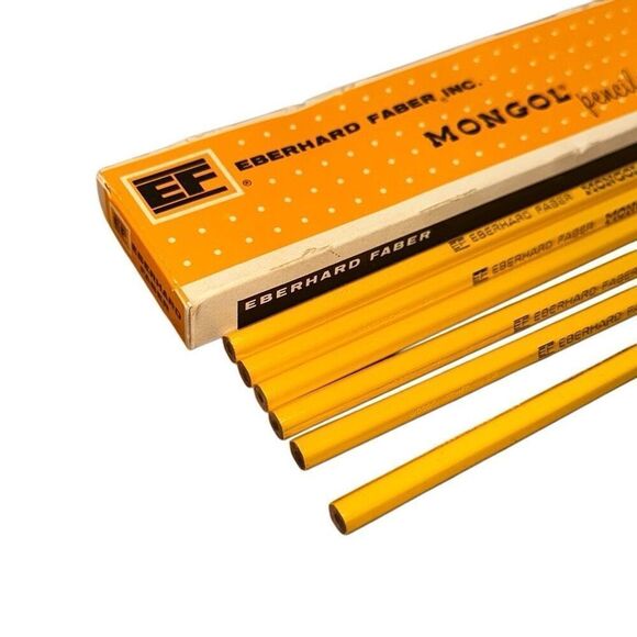 Vintage 7 Eberhard Faber Mongol 482 pencils + box 482-2, 6 Unsharpened writing t - Picture 2 of 4